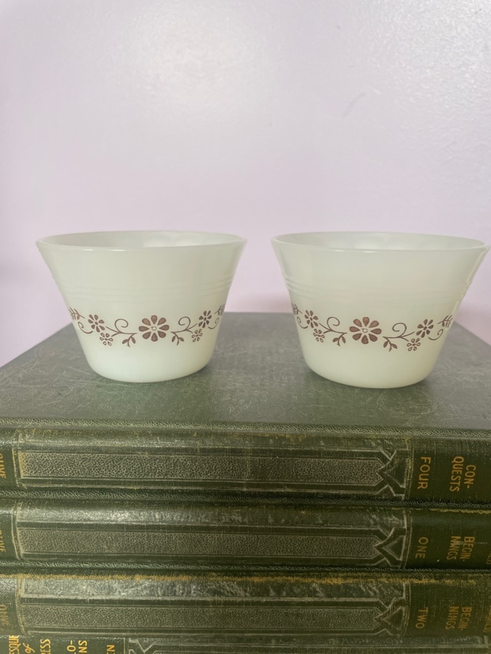 Vintage milk glass custard cups dynaware